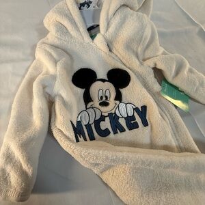 Disney Cream and Black Mickey Mouse Kids Hoodie